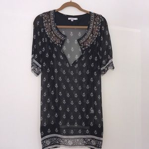 Gorgeous beaded sheer top/coverup by Calypso